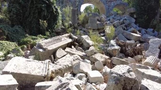 Termessos古城和剧院无人机拍摄的4k镜头