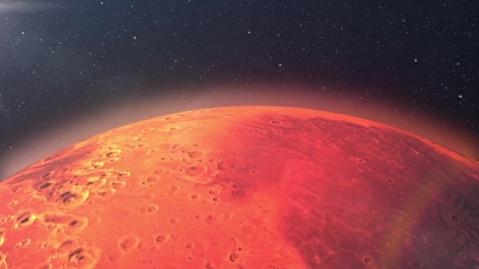 行星火星表面随恒星和太阳耀斑旋转