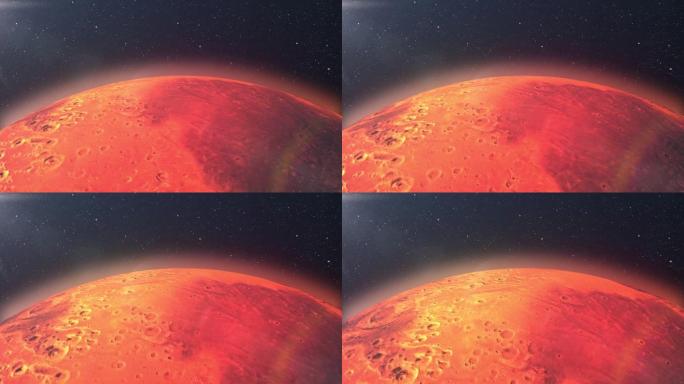 行星火星表面随恒星和太阳耀斑旋转