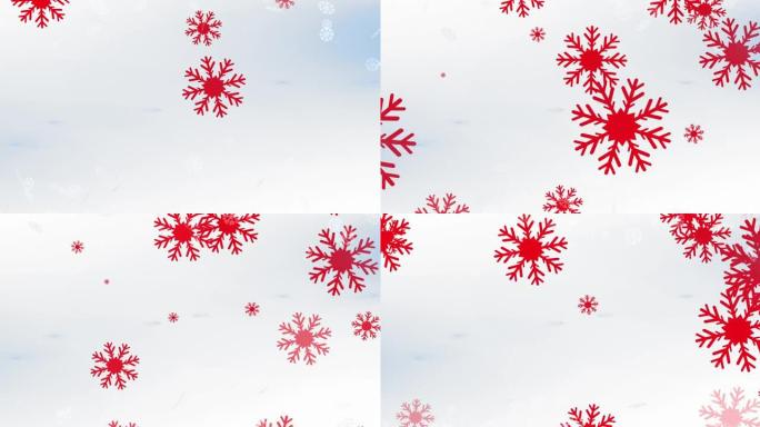 白色背景上的雪的动画