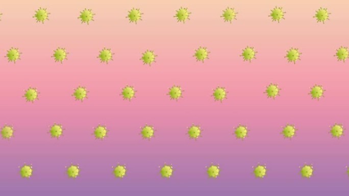 粉红色背景上的病毒细胞动画
