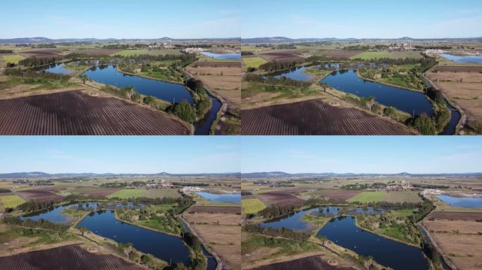 农业灌溉池塘和运河