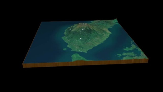 坦波拉山地形图3D渲染360度循环动画