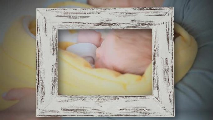 白人母亲抱着小婴儿的框架动画