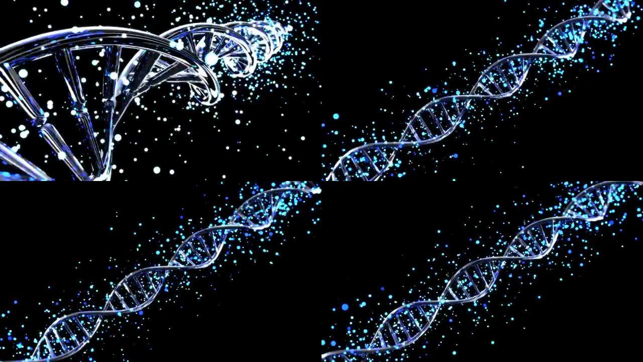 DNA链的4k抽象医学动画