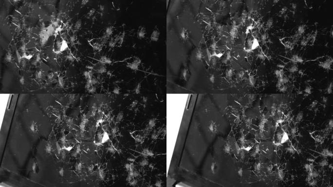 损坏的笔记本电脑屏幕的特写