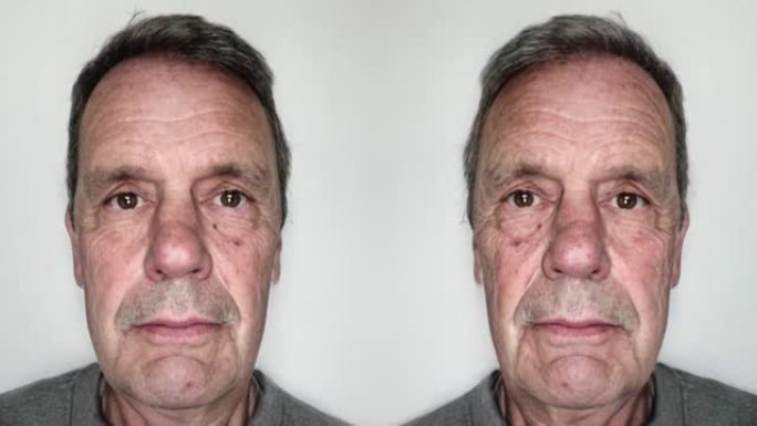 从30多岁的男性到90多岁的养老金领取者，快速衰老的男性的镜像