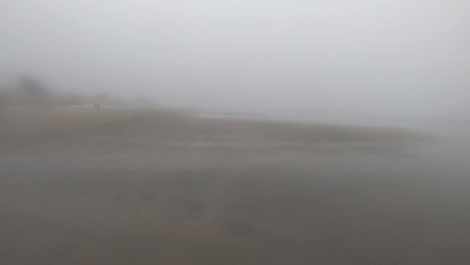 海滩上的雾