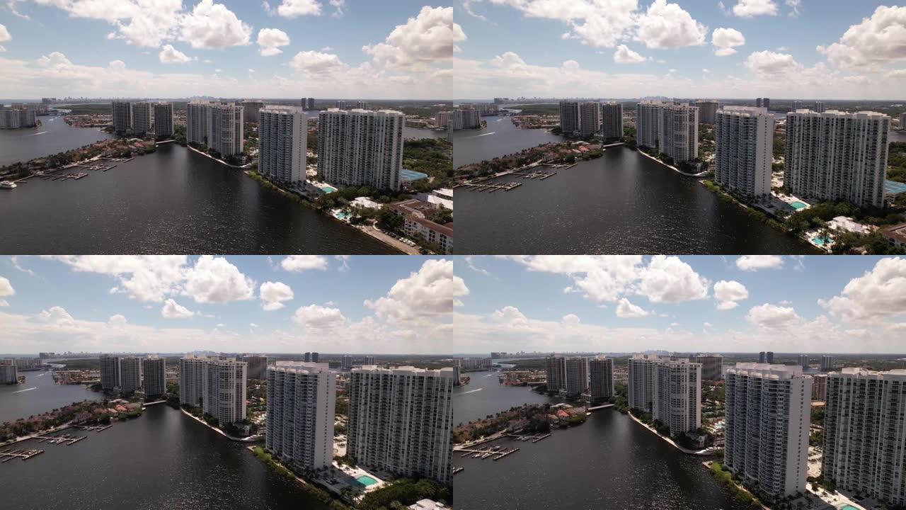 5k航空视频海滨公寓佛罗里达阿文图拉