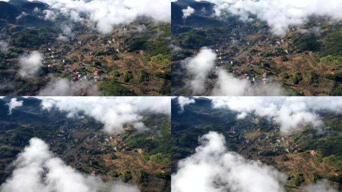 云雾，风景，山林，航拍，大自然、风景