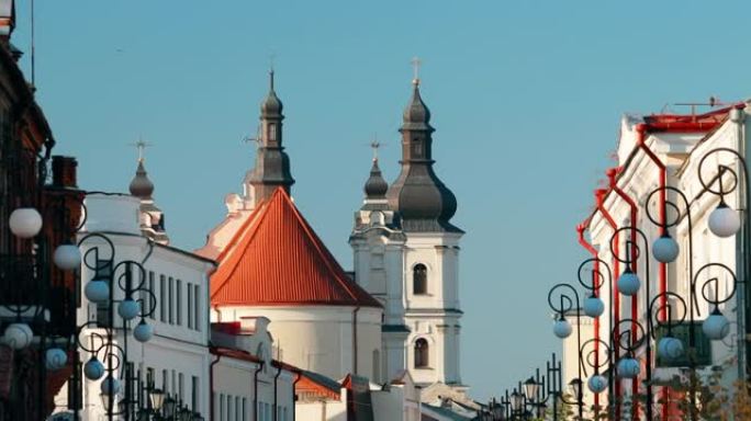 平斯克，布列斯特地区，白俄罗斯。圣母玛利亚大教堂和灰修士修道院。著名的历史地标