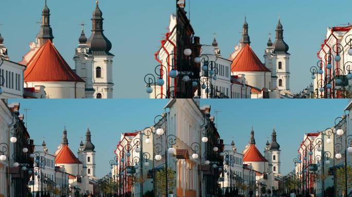 平斯克，布列斯特地区，白俄罗斯。圣母玛利亚大教堂和灰修士修道院。著名的历史地标