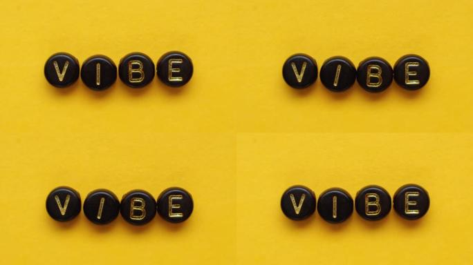 vibe单词积极情绪立方体字母橙色