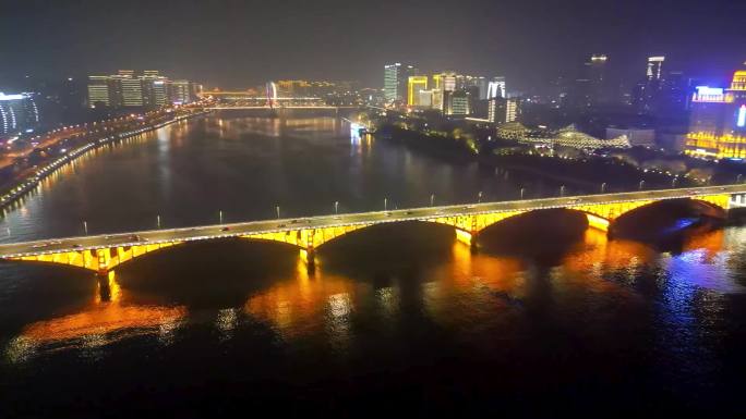 柳州壶东大桥夜景航拍