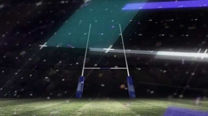 扫描仪在球场上处理橄榄球球门数据的动画