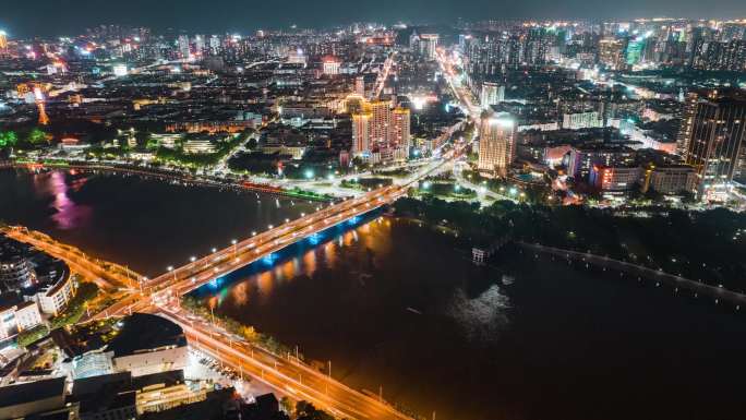 4K河源城市夜景延时