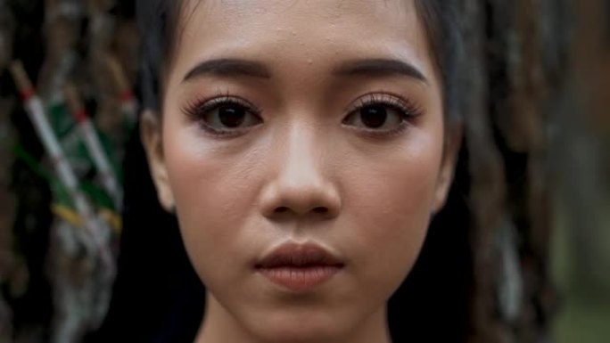 亚洲女性入睡的美丽眼睛