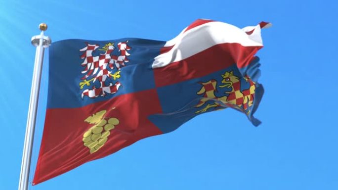 捷克共和国南摩拉维亚区旗。循环
