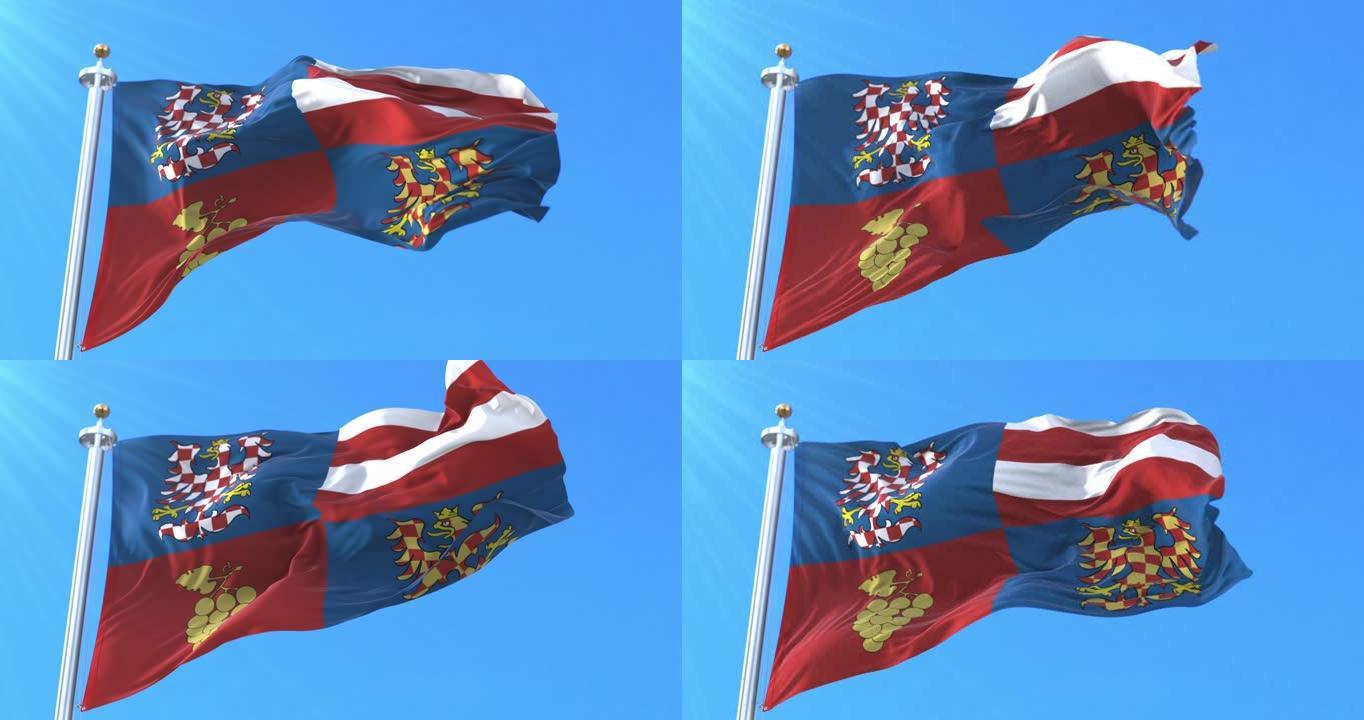 捷克共和国南摩拉维亚区旗。循环