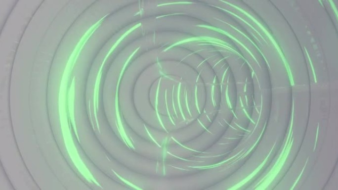 数字隧道上的白色圆圈动画