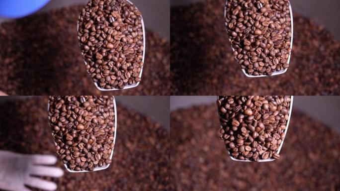 湿咖啡burry碾磨工艺或洗涤站。农业咖啡行业产品线概念。