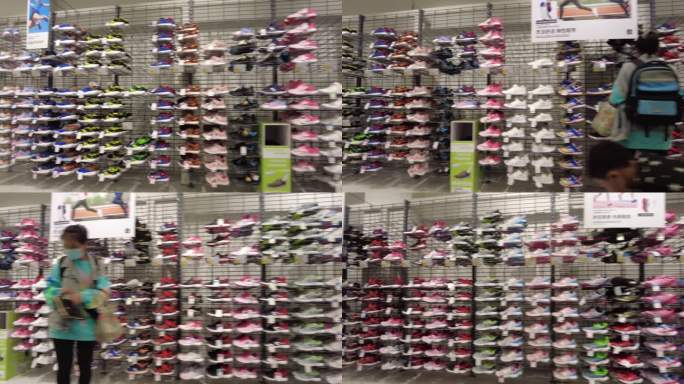 运动鞋鞋子排列展示