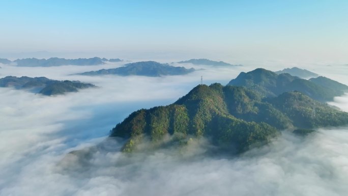 电网山山川云海壮丽山河