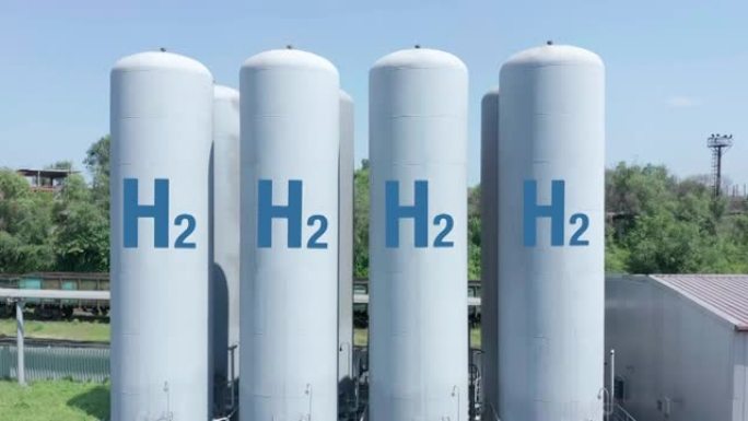 氢可再生能源生产-用于清洁电力的氢气。鸟瞰图