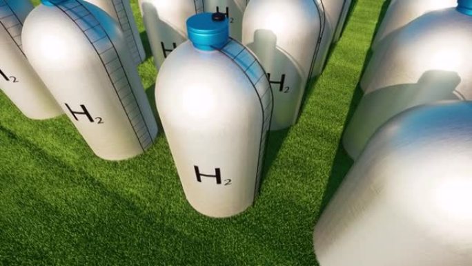 储氢金属罐可持续能源H2加油站行业概念4k
