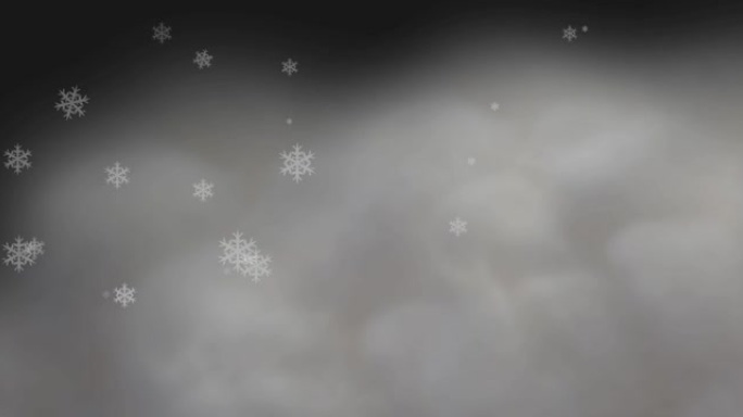 雪落在灰云上的动画