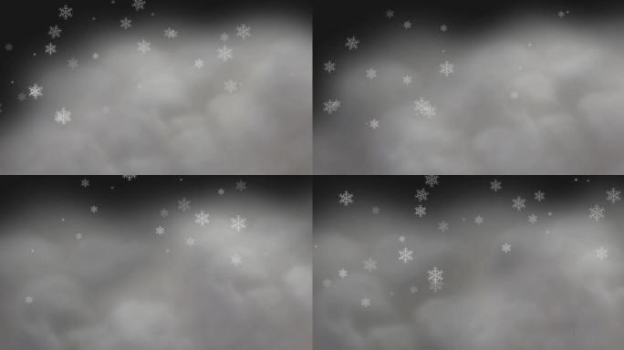 雪落在灰云上的动画