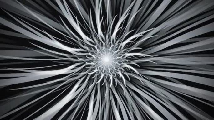 灰色单色抽象尖锐条纹深色神秘圆形循环动画背景