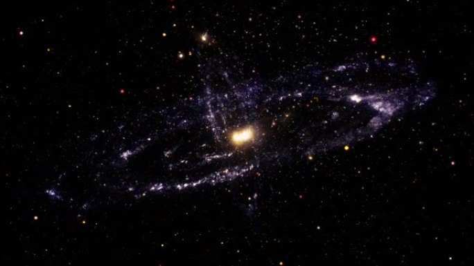 无缝循环太空旅行探索星云天空到螺旋星系。4K 3D渲染太空探索之旅飞越星域，到达美丽的螺旋星系背景。
