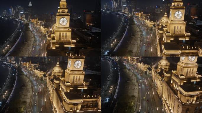 上海外滩夜景航拍