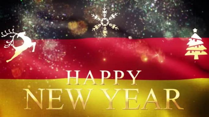新年快乐-国旗背景德国