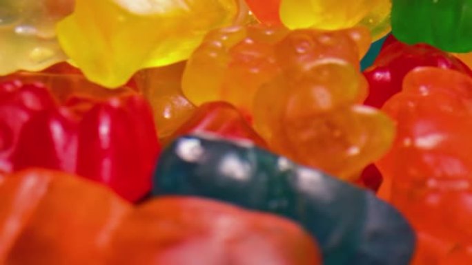 一堆软糖熊糖果颜色多种柔软一堆