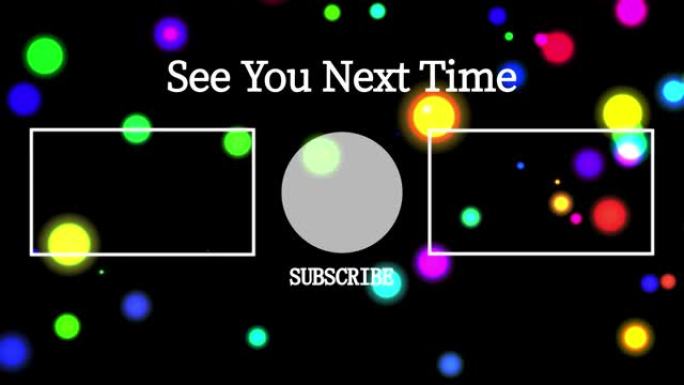 彩色球球端卡结束屏幕运动图形