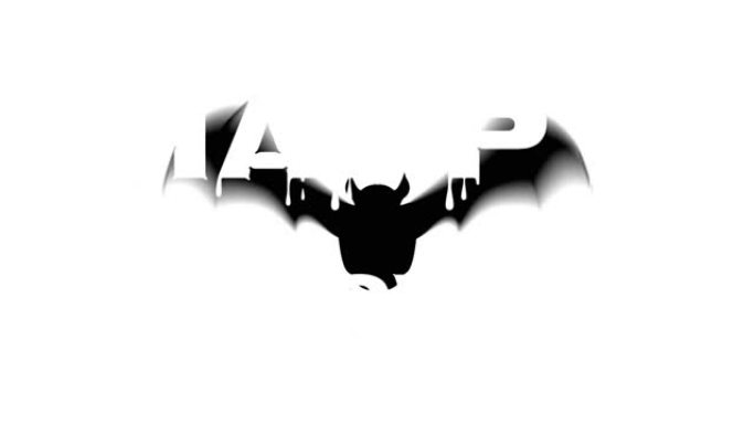 蝙蝠上的万圣节快乐文字动画