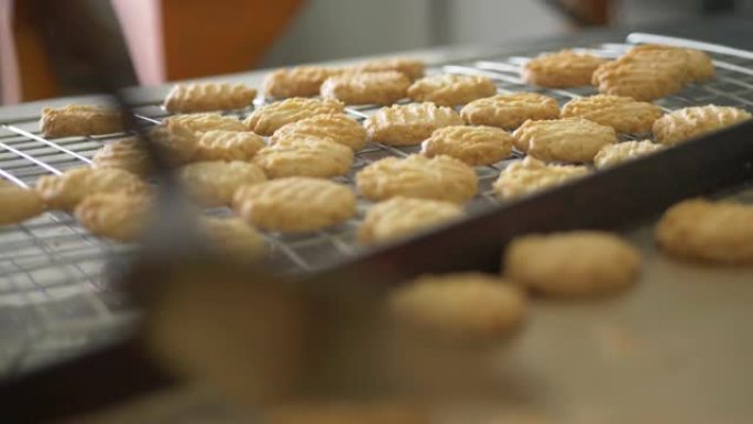 烘焙自制椰子黄油饼干，小企业概念。