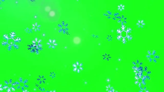 雪花循环动画绿屏