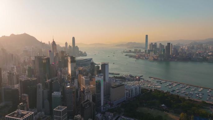 4K正版-航拍香港维多利亚城市景观03