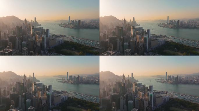 4K正版-航拍香港维多利亚城市景观03
