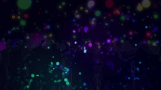 舞蹈人群上彩色光点的动画