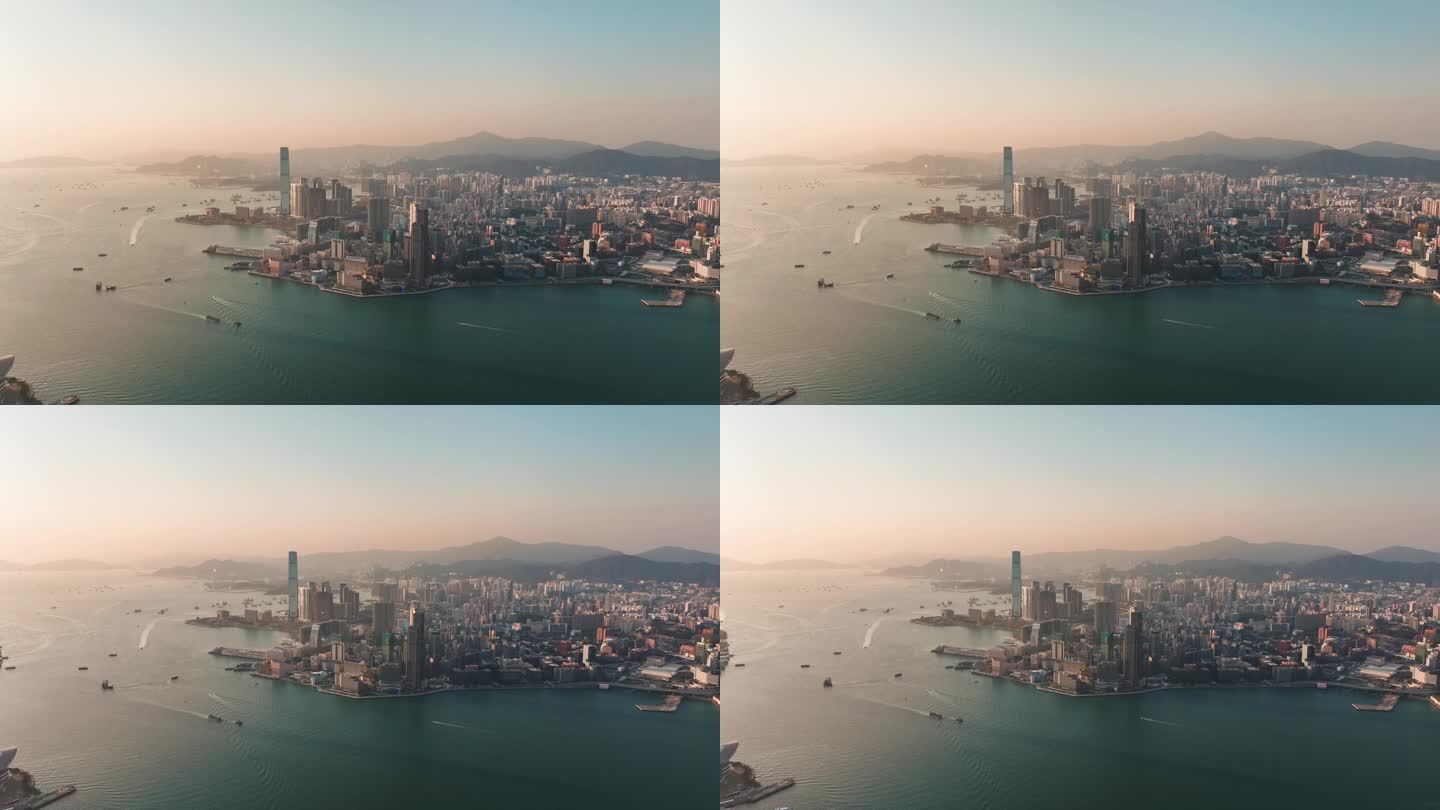 4K正版-航拍香港尖沙咀九龙旺角