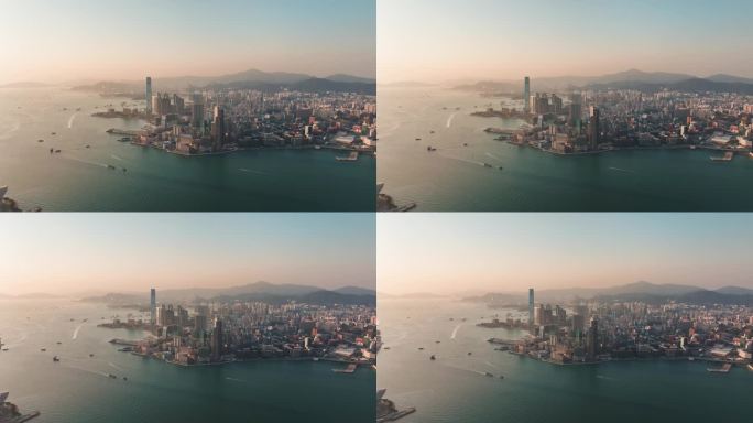 4K正版-航拍香港尖沙咀九龙旺角