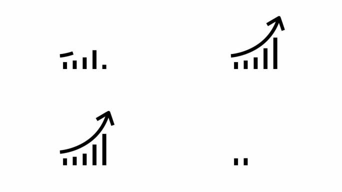 经济条形图图，孤立在白色背景上。