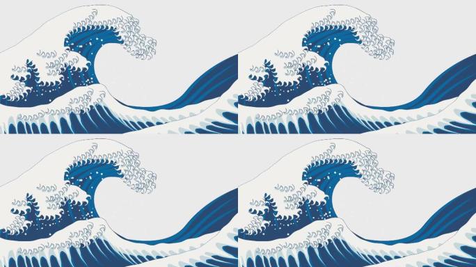 海浪的动画 (4k分辨率: 背景透明)