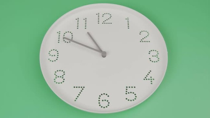 时间流逝，白色的挂钟显示了时间的缓慢流逝。