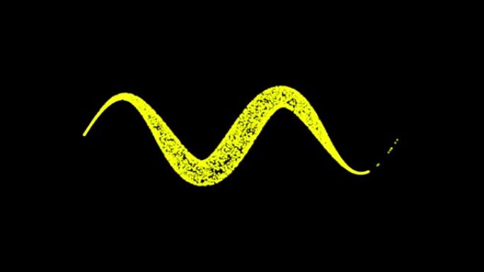 抽象技术黄绿色线条来自动画点，粒子圈。混合模式