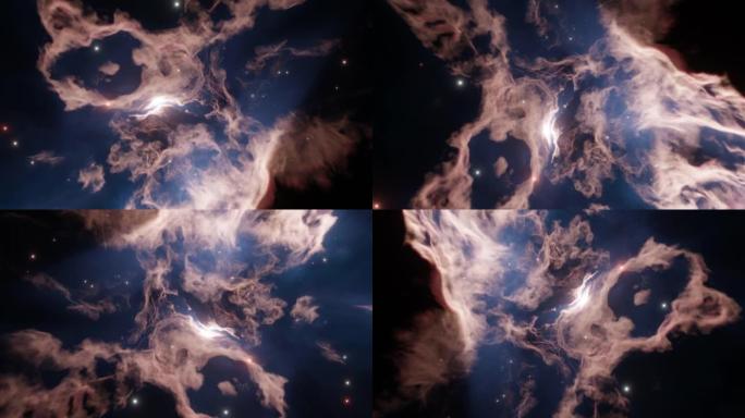 旋转的太空星云，宇宙之美，星云。3d渲染